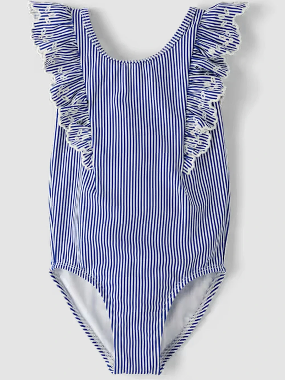 Gymboree Toddler Girl's 3T Blue & White Striped Eyelet One Piece Swimsuit OS35-5